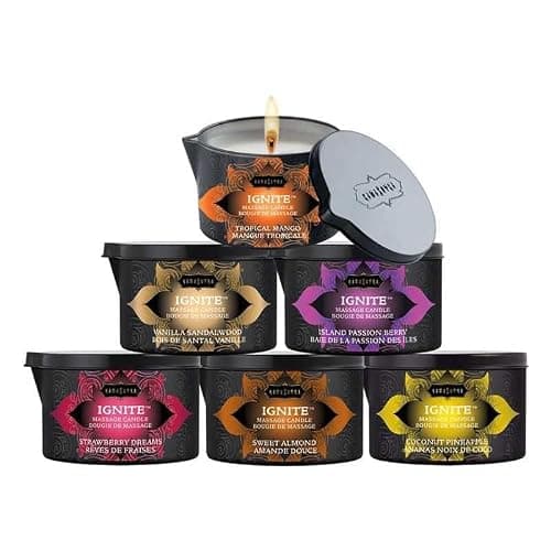 KAMA SUTRA Ignite Massage Candle - Coconut Oil and Soy Based - Sweet Almond, 6 oz/170 g Sore Muscle Massage Oil - Moisturizing - Natural Therapy Oil - Warming, Relaxing, Sensual Massage thumbnail 6