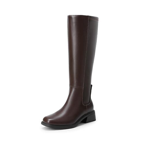 DREAM PAIRS Women's Knee High Riding Tall Boots | Square Toe,Side Zipper,Low Heel,Casual Comfort Riding Long Tall Boots - Image 1