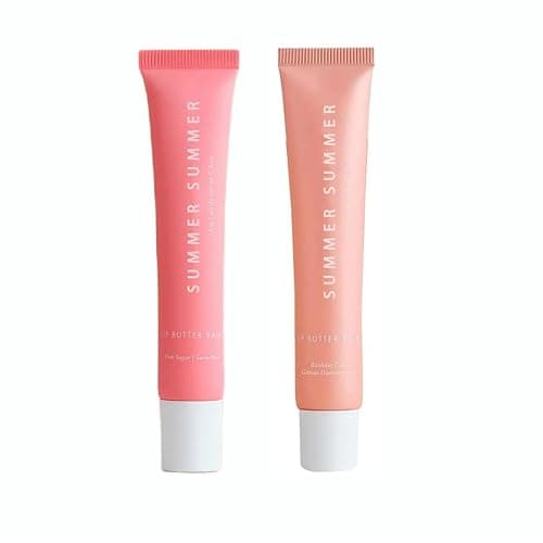 2 Pack Summer Lip Butter Balm, Conditioning Lip Gloss Lip Balm for Dry Lip, Soothing Lip Care (Pink Sugar+Birthday Cake, 15g) - Image 1