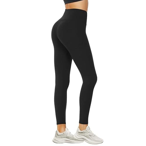 DDOBB Leggings for Women High Waisted Black Leggings Tummy Control Stretchy Pants Trousers Regular&Plus Size - Image 1