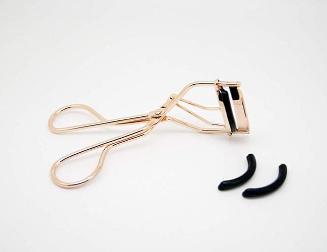 EMILYSTORES Professional Makeup Tool For Eyelashes With 2 Replacement Silicone Refill Pads Pinch Pain FREE Metal Eyelash Curler 1PC, Golden Color thumbnail 3