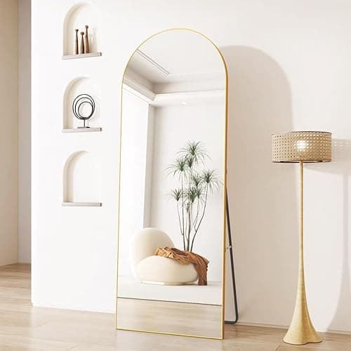 Gumnay 64"x21" Full Length Mirror Floor Mirror, Shatterproof Arched Floor Mirror, Aluminum Alloy Frame Full Body for Bedroom, Living Room & Entryway thumbnail 6