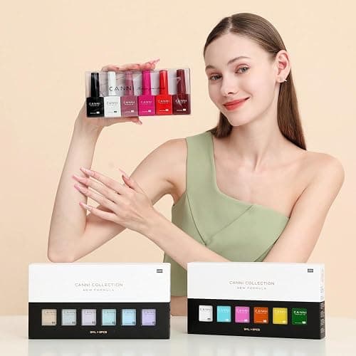 CANNI 6 Colors 9 ML Hema-Free Dark Red Gel Polish Set, Deep Cherry Red Burgundy Gel Nail Polish Blood Wine Red Color Kit, Soak Off LED Nail Gel Manicure Kit DIY at Home Salon Gifts thumbnail 9