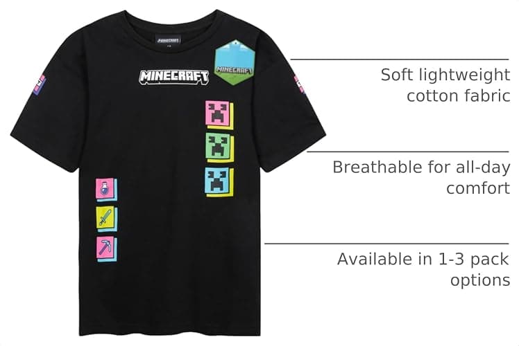 Get Trend Pokemon | Minecraft | Fortnite Boys Short Sleeve T Shirts, Crewneck Tops, Graphic Tees, Multipacks, Gamer Gifts thumbnail 4