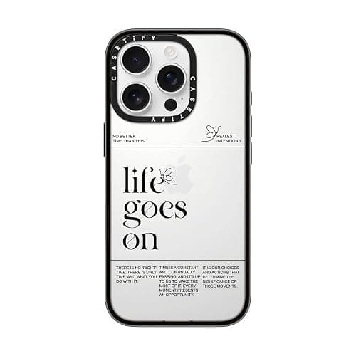 CASETiFY Compact Case for iPhone 16 Pro [Lightweight / 4 ft. 2X Military Grade Drop Protection/Slim] - Life Goes On - Clear Black - Image 1