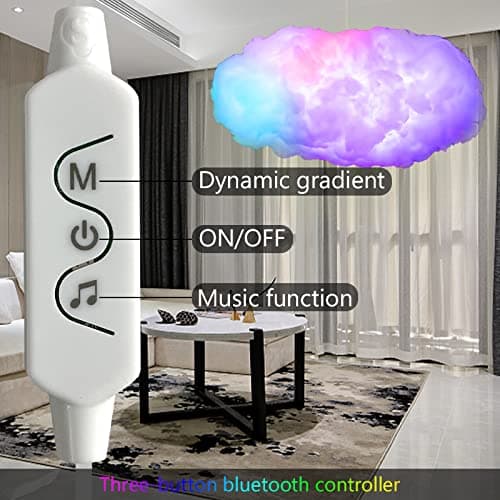 3D Big Cloud lightning Light Kit Music Sync Warm White Multicolor lightning Changing Strip Lights 360 Degree Wireless Remote APP NO DIY Coolest Decorations for Adults and Kids Indoor Home Bedroom thumbnail 2