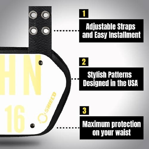O Shield Golden Cross Chrome Football Back Plate, Lower Back Pads for Football Players, Rear Protector, Cross Series thumbnail 2