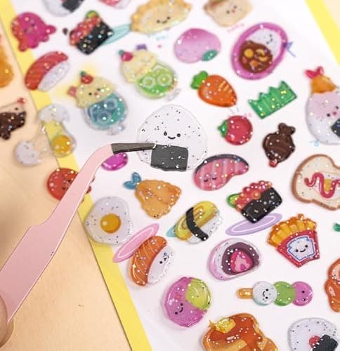 3D Cute Puffy Stickers 6 Sheets Kawaii Tiny Stickers Animal Puff Sticker Cartoon Design Glitter Sticker for Kids Adults Scrapbooks Laptops Phone Cases Journal thumbnail 2
