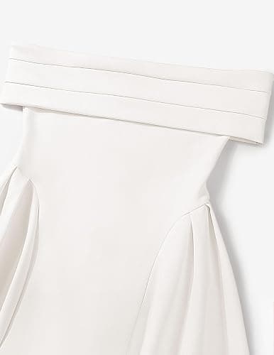 ZESICA Summer 2026 Cocktail Dresses for Women's Off Shoulder Short Sleeve Swing A Line Wedding Evening Party Midi Dress thumbnail 7