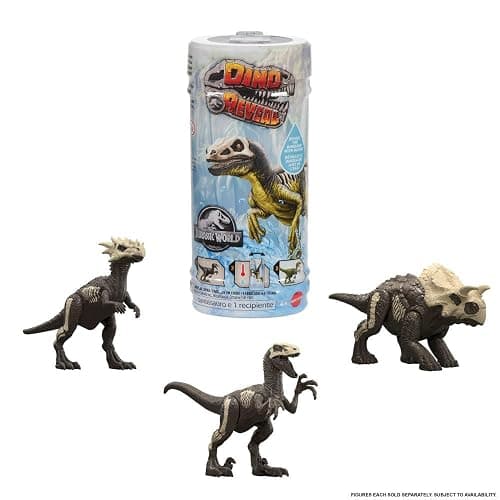 Mattel Jurassic World Dino Reveal Dinosaur Toys, Unpack Surprise & Warm Water Uncovers Full Decoration, 5 to 7 Inches, Species Vary thumbnail 8