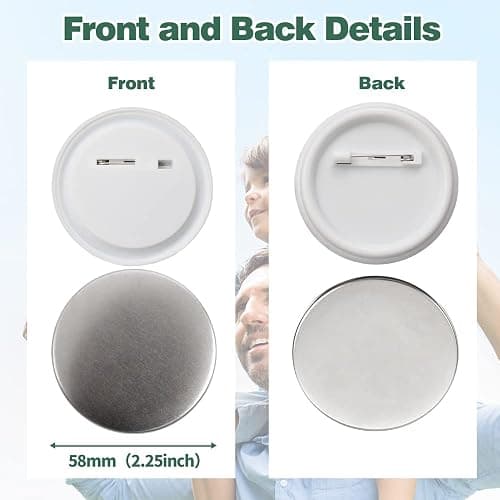 Mostme 200 Sets 58mm/2.25 inch Button Supplies Button Parts for Buttons Maker Machine 58mm, Round Badge Blank Buttons Pins, Includes Plastic Pin Back Cover, Metal Cover, Clear Film&Blank Paper thumbnail 3