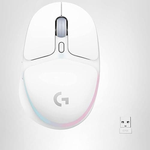 Logitech G705 Wireless Gaming Mouse, Customizable LIGHTSYNC RGB Lighting, Lightspeed Wireless, Bluetooth Connectivity, Lightweight, PC/Mac/Laptop - White Mist thumbnail 9