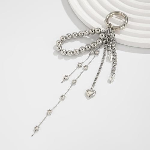 Vivian&CD Silver Heart Bag Charm for Women Cute Decorative Purse Accessories Handbag Jewelry Gift thumbnail 4