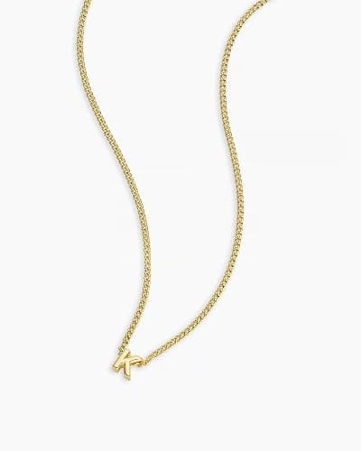 gorjana - Wilder Mini Alphabet Necklace - 18k Gold-Plated or Silver-Plated Brass - Personalized Initial Charm - Secure Closure, Adjustable Length - Timeless Elegance thumbnail 4