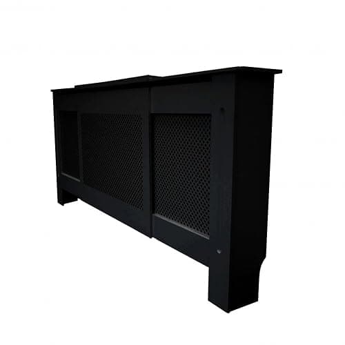 Jack Stonehouse Extra Large Radiator Cover Black Paint - Over Radiator Shelf Clip On With Diamond Slats - Sturdy MDF Wooden Radiator Covers For Bedroom Or Living Room Furniture - Slim Radiator Cover thumbnail 5