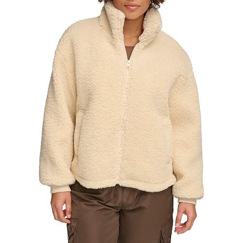 Levi's womens Zip Up Sherpa Teddy Jacket (Standard & Plus Sizes) - Image 1