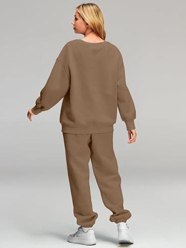 AUTOMET Womens 2 Piece Outfits Sweatsuit Lounge Sets Oversized Sweatshirt Baggy Sweatpants Fall Fashion with Pockets thumbnail 3