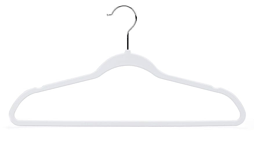 Quality Hangers 50 Pack Non-Velvet Plastic Hangers for Clothes - Heavy Duty Coat Hanger Set - Space-Saving Closet with Chrome Swivel Hook, Functional Non-Flocked Hangers - Cream White thumbnail 9