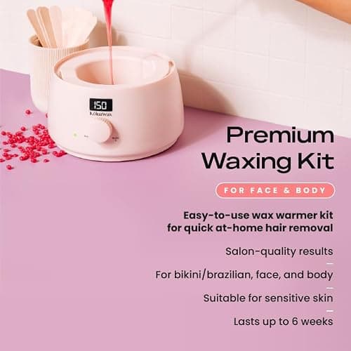 KoluaWax Premium Waxing Kit for Women - Beginner Friendly - Complete Wax Kit that includes 14oz of Wax Beads, Applicator, Pre and Post Care, Suitable for Sensitive Skin (Blush) thumbnail 2