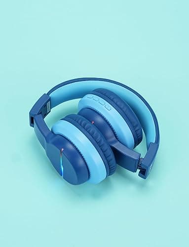 iClever Bluetooth Kids Headphones, BTH12 Colorful LED Lights Kids Wireless Headphones Over Ear with 74/85/94dB Volume Limited, 55H Playtime, Bluetooth 5.2, Built-in Mic for School/Tablet/PC thumbnail 10