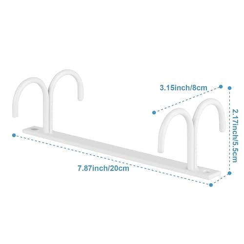 FOMANSH Mug Rack Under Cabinet - Coffee Cup Holder, 12 Mugs Hooks Under Shelf, Display Hanging Cups Drying Hook for Bar Kitchen Utensils White thumbnail 7