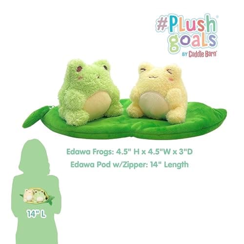 Cuddle Barn PlushGoals - Edawawa Kawaii Cute Soft Green Edamame Frog Plush Toy, 13 inches thumbnail 3