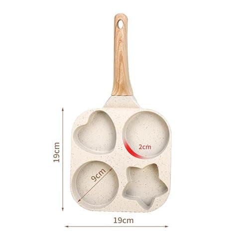 Fenteer Multi-Section Frying Pan for Cooking Breakfast Items, White, 19x19x2cm thumbnail 2