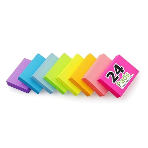 24 Pads Sticky Notes 1.5x2 inch Bright Colors Self-Stick Pads Total 1920 Sheets - Image 1