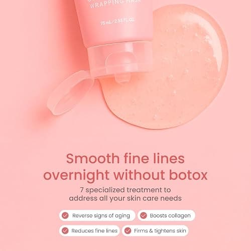 QUIA Collagen + Turmeric Overnight Wrapping Mask Duo – Firming and Hydrating Peel-Off Set for Elasticity, and Glow – Korean Skincare 2 x 75ml thumbnail 5