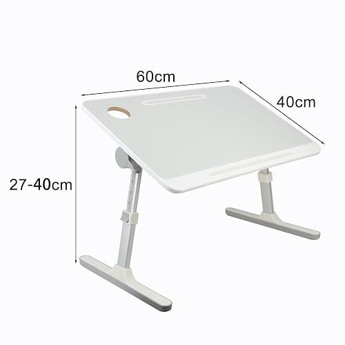 qorkhogr Bureau de lit pour ordinateur portable pour lit, angle de hauteur réglable, bureau portable léger avec pieds pliables, table pliable pour canapé, gris thumbnail 3