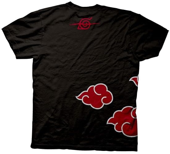 Ripple Junction Naruto Shippuden Men's Short Sleeve T-Shirt Akatsuki Clouds & Anti-Leaf Front & Back Logo Officially Licensed thumbnail 3