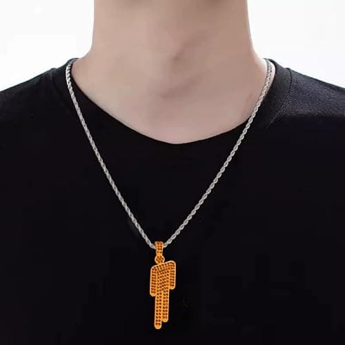 EPRHAY Men's Women's Colourful Rhinestone Human Necklace,Shining Multi-coloured Diamond Humanoid Shape Pendant,Unique Bad Guy Villain Stainless Steel Necklace,Hip Hop Ornament Jewelry Gifts thumbnail 6