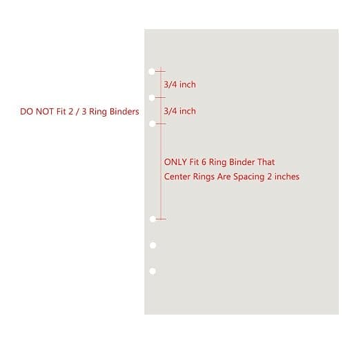 6-Ring A6 Binder/Planner Refill Paper, 6 Hole,6 3/4 x 4 1/8 Inches Refillable White Paper for Loose Leaf Binder Notebook Diary Traveler Journal Inserts, 80 Sheets/160 Pages,Lined thumbnail 4