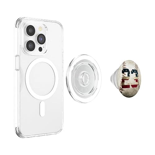 Baseball number 23 with American USA flag phone stand PopSockets PopGrip: Swappable Grip for Phones & Tablets PopSockets MagSafe PopGrip for iPhone thumbnail 4