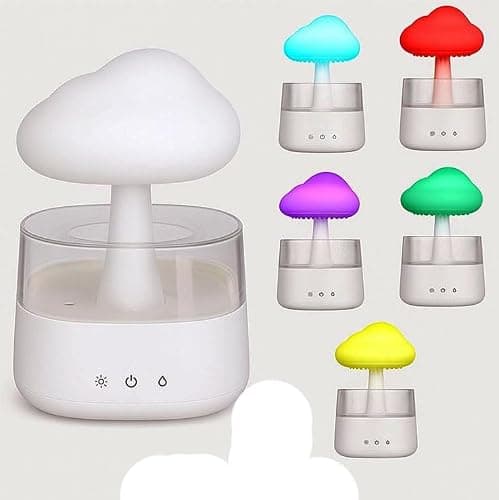 Zest Aroma 2 in 1 Cloud Humidifier and Oil Diffuser | Raindrop Humidifier, Aroma Diffuser, Adjustable Raindrop Speed, Rain Sound Simulator, Mist and Light Functions - Image 1