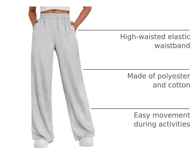 Trendy Queen Women's Wide Leg Sweatpants Baggy Y2K High Waisted Joggers Fall Fashion Clothes with Pockets 2025 thumbnail 4