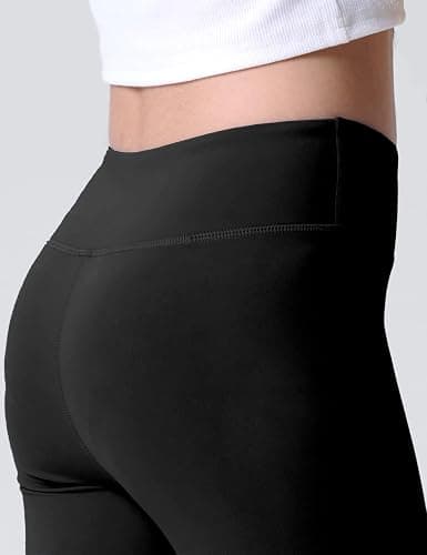 3 Pack Girls Black Athletic Leggings, Printed Ankle Length High Waisted Yoga Pants for Kids Teen thumbnail 3