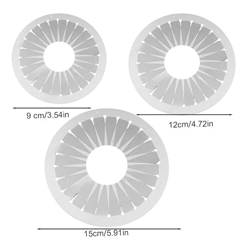 COCEQUC 3Pcs Rosette Maker Badge Button Ornament,9/12/15cm DIY Handmade Ribbon Flower Maker Tool,Clear Plastic Template for Fabric Rosettes, Bows, DIY Crafts thumbnail 3