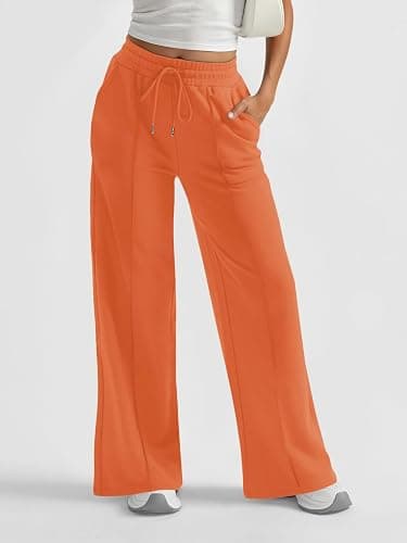 AUTOMET Womens Wide Leg Sweatpants High Waisted Baggy Pants Drawstring Athletic Joggers thumbnail 2