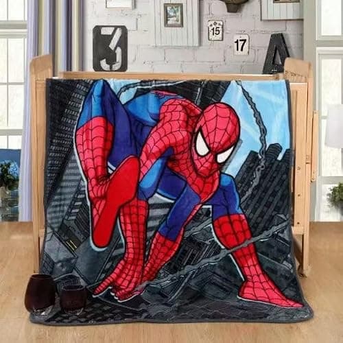 Cartoon Spidey Supey Soft and Warm Blanket Specially Designed for Children. It Measures 55 inches by 40 inches. It is Suitable for Placing on Sofas and Chairs, and can be Used in The Living Room. thumbnail 2