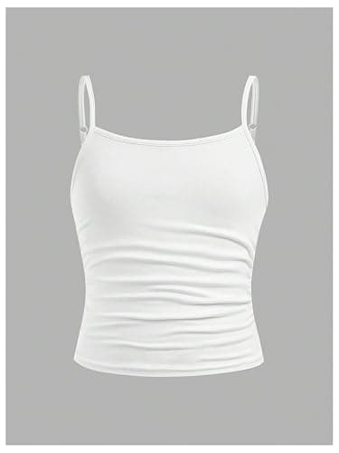 SOLY HUX Girl's Tank Tops 3 Packs Cute Ruched Spaghetti Strap Camisole Slim Fit Undershirts thumbnail 4