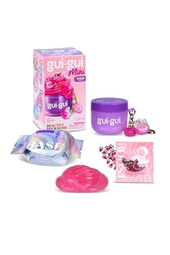 GUI GUI Mini Slime Jar Keychain – 4 Pack Tiny Scented Slime Jars with Charms & Clip | Gloss, Clear, Butter & Cloud Slime Assortment | Collectible Slime Keychains for Kids thumbnail 5