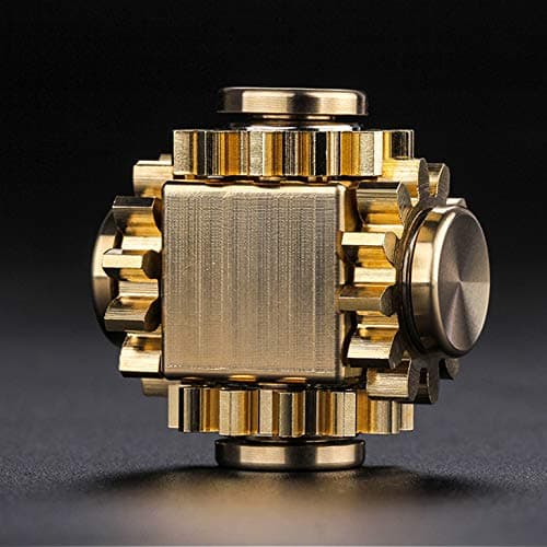 DMaos Fidget Cube Spinner, Linkage 4 Gears Figity Spin Finger Games, Metal Brass with Super Smooth Bearings, Durable Mechanics Romoveable, Small Premium Figit Toy - Gold thumbnail 5