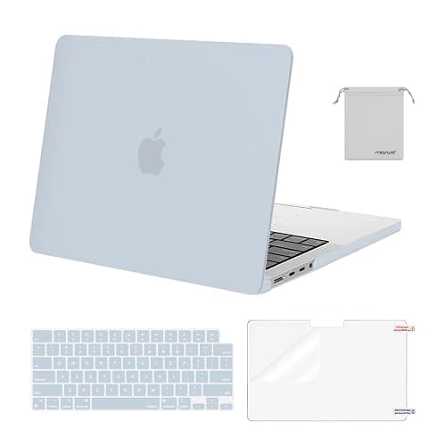 MacBook Pro Case 2025 2024 2023 2022 2021 M5 M4 M3 M2 M1 A3434 A3112 A3185 A3401 A2918 A2992 A2779 A2442, Hard Shell&Keyboard Cover&Screen Film&Pouch, Baby Blue - Image 1