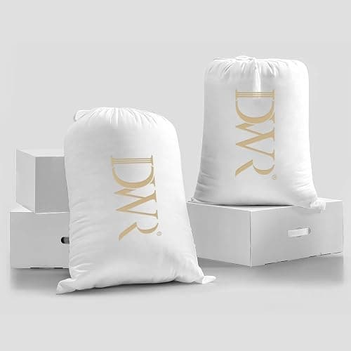 DWR Heavyweight Down Feather Fibers Comforter Full/Queen, Ultra-Soft Cotton Blend Fabric, High Fill-Power 55oz Overfilled Winter Warm Hotel Duvet Insert for Cold Weather/Sleeper (90x90, White) thumbnail 8