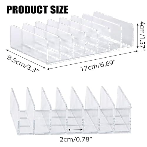 2 Pack Acrylic Money Organizer Cash Trays,7 Section Dividers Money Organizer,Eyeshadow Makeup Palette Organizer,Clear Bill Money Organizer for Cash Envelope Card thumbnail 3
