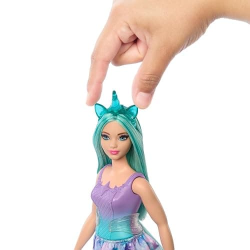 Barbie Unicorn Doll with Turquoise Fantasy Hair, Pastel Outfit, Curvy Body Type & Unicorn-Themed Accessories thumbnail 2