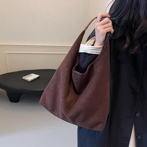 VOSTEVAS Suede Tote Shoulder Bags for Women Slouchy Hobo Bag Handbags Purse Ladies Office Tote Purses for Work Travel thumbnail 5