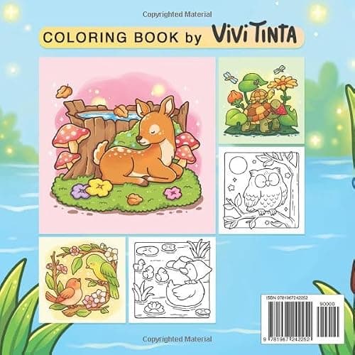 Animals: Relaxing Coloring Book for Adults & Teens Featuring Cute and Adorable Critters in Their Natural World thumbnail 2