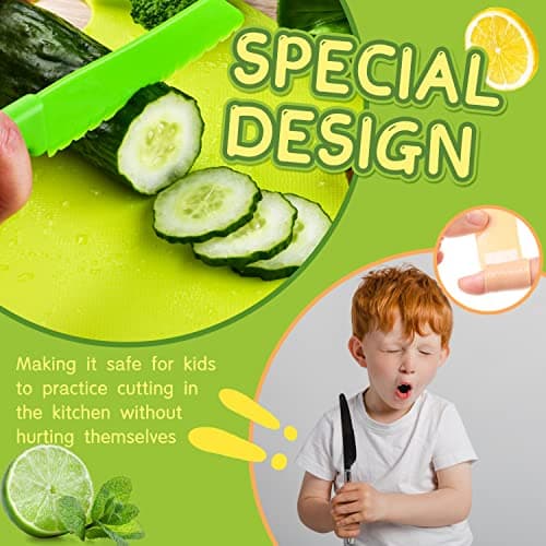 13 Pieces Montessori Kitchen Tools for Toddlers-Kids Cooking Sets Real-Toddler Safe Knives Set for Real Cooking with Plastic Toddler Safe Knives Crinkle Cutter Kids Cutting Board - 13pcs thumbnail 6